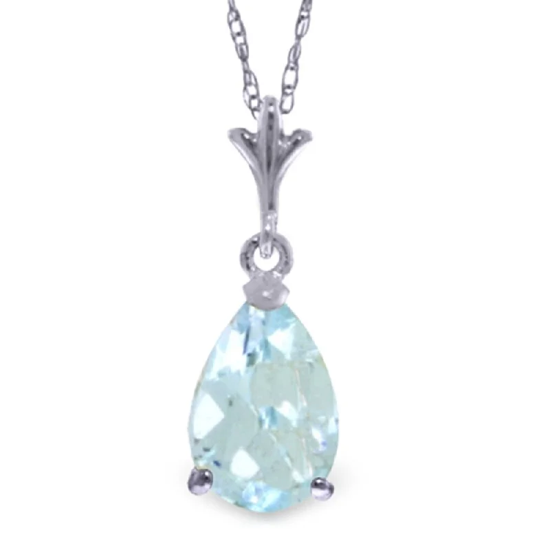 Half moon necklaces-1.5 Carat 14K White Gold Prepare For Love Aquamarine Necklace