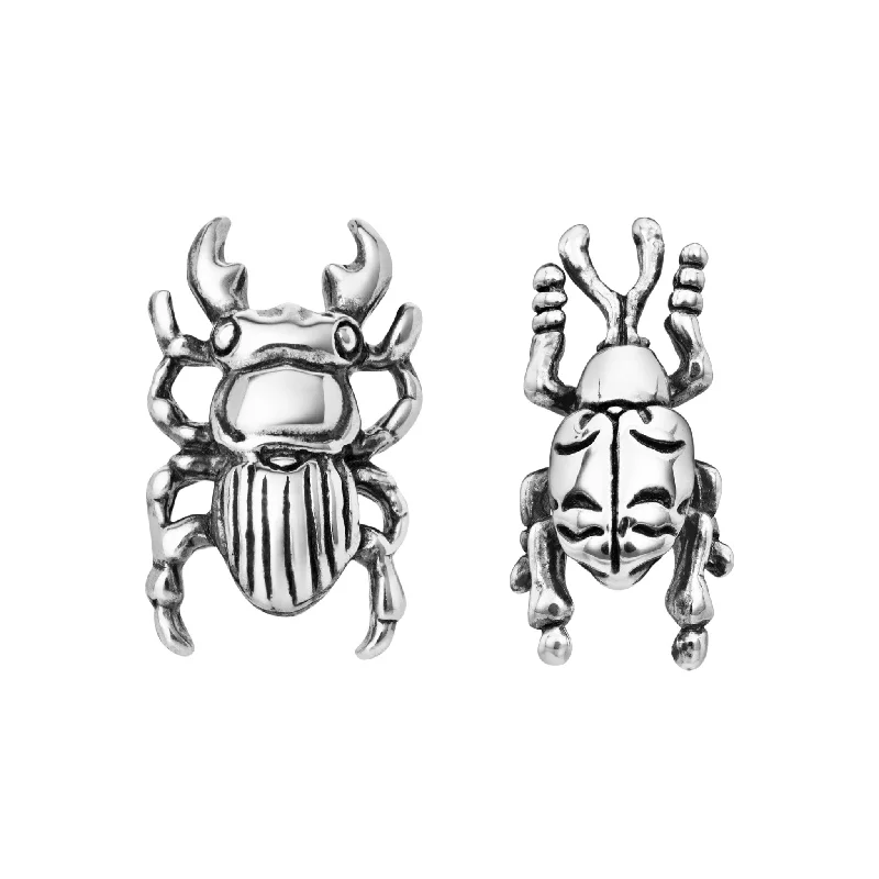 Wave design earrings-BEETLE & WEEVIL - Sterling Silver Studs