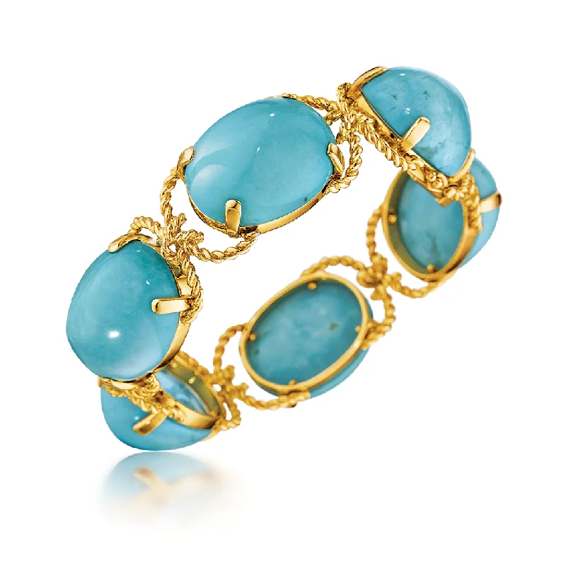 Vibrant enamel bangles-Pebble Bracelet in Turquoise