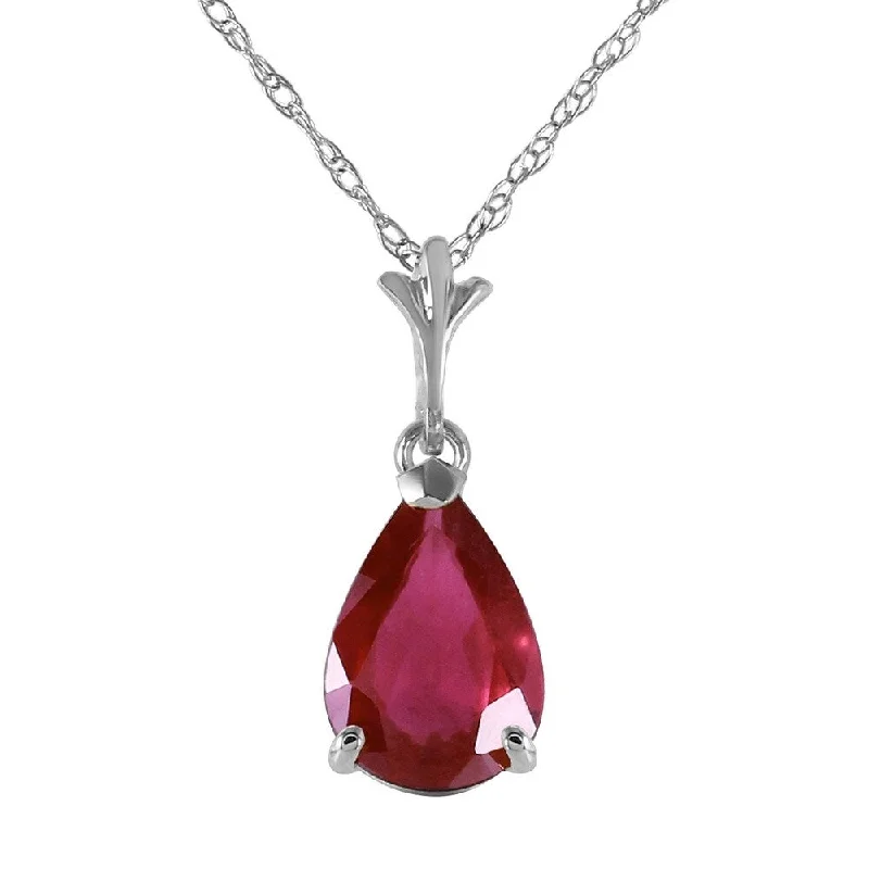 Emerald drop necklaces-1.75 Carat 14K White Gold Sense Passionately Ruby Necklace