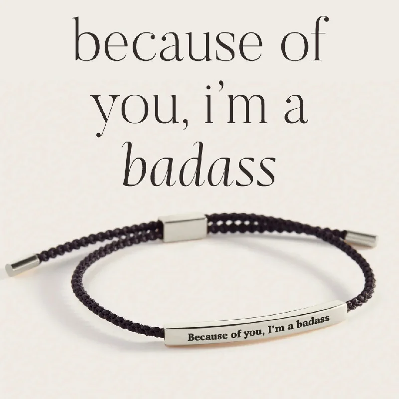 Bamboo weave bangles-Because of you, I’m a badass Inspire Bracelet