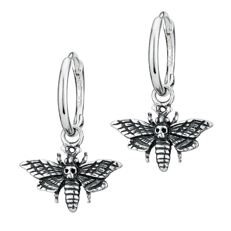 Wide statement earrings-MISERY MOTH - Sterling Silver Hoops