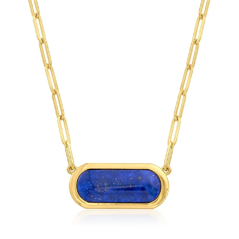 Lapis drop necklaces-925 Sterling Silver Lapis Lazuli Necklace