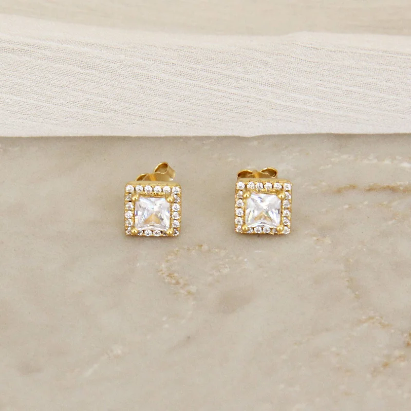 Wide bar earrings-Gianna Gold Filled Stud Earrings