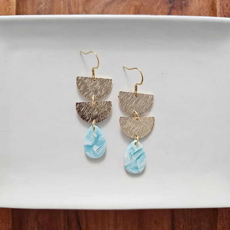 Smooth drop earrings-Aria Earrings - Aquamarine