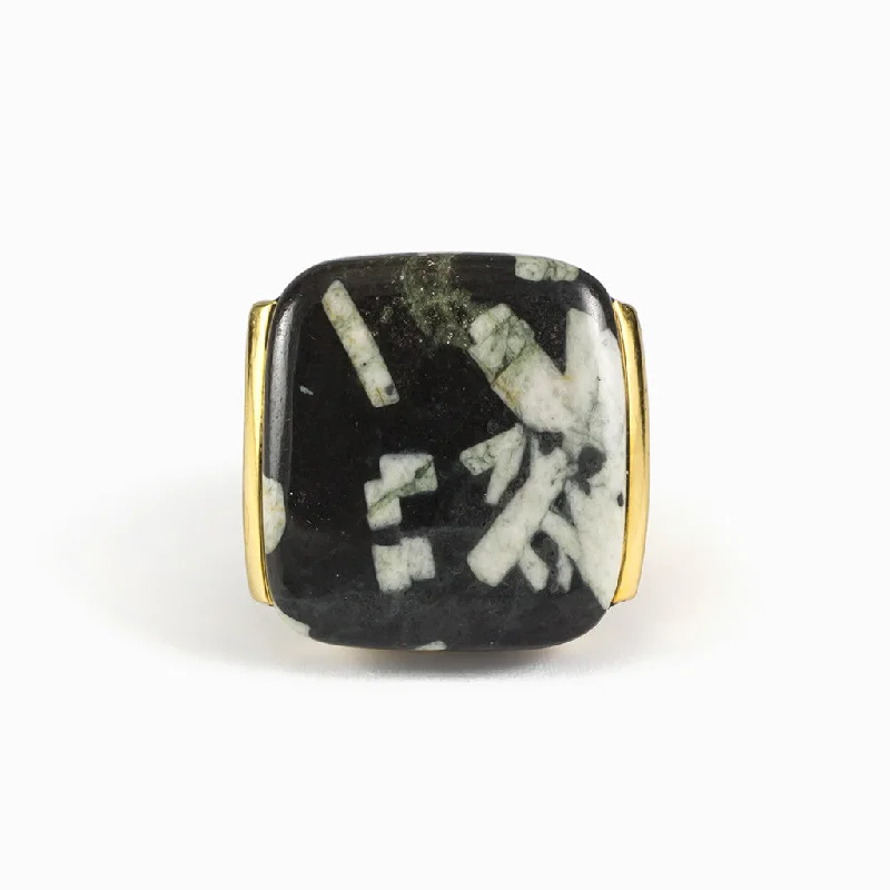 Chinese Writing Rock Ring