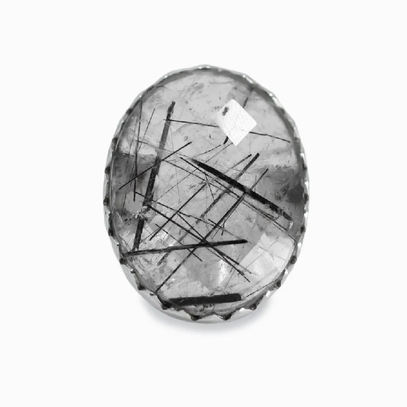 Tourmalinated Quartz Ring