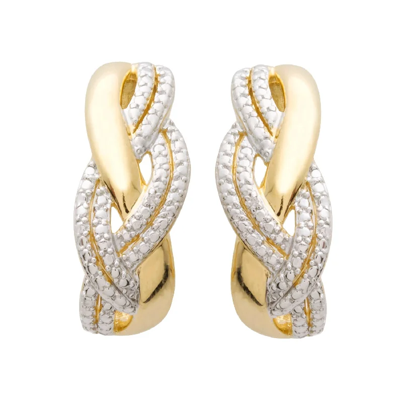 Radiant pearl earrings-Diamond Twist Earrings