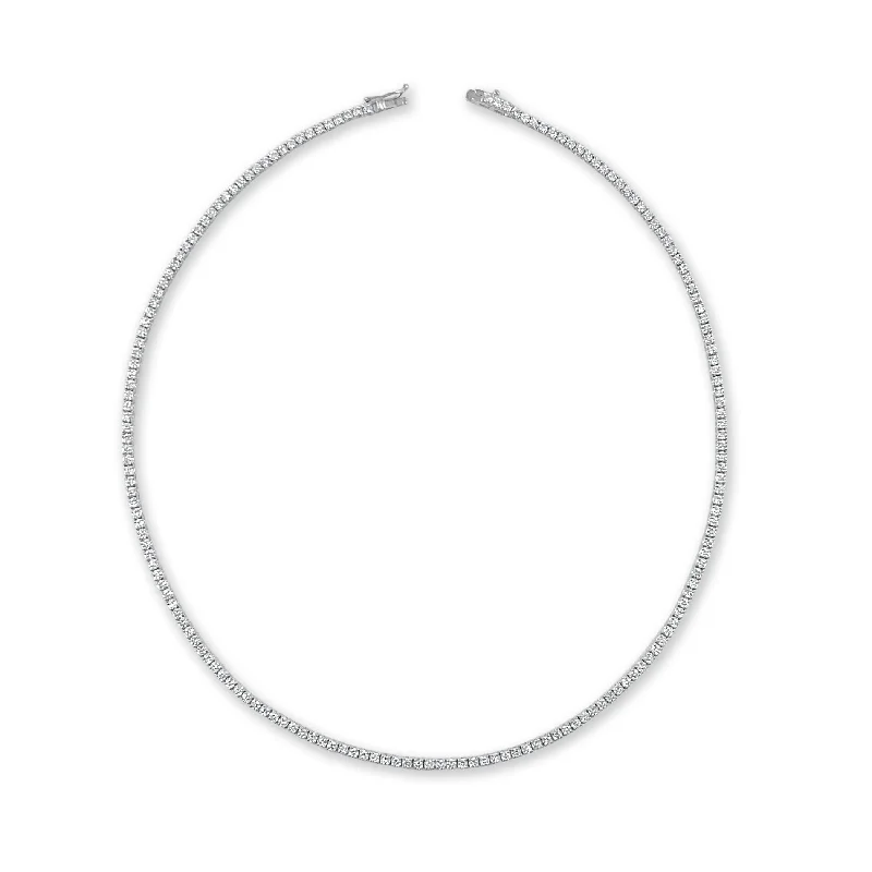 Radiant pearl necklaces-Joelle Diamond Line Tennis Necklace 5.17 CT TDW 17-inch Inches 14K Gold