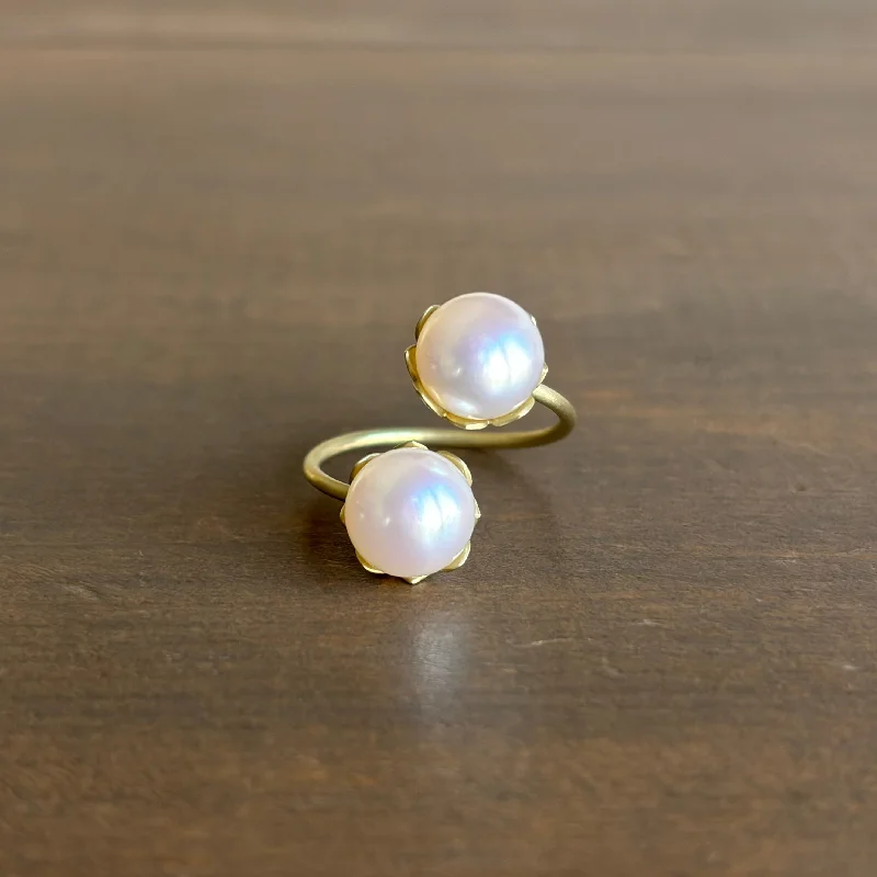 Snow Drop Double Pearl Ring