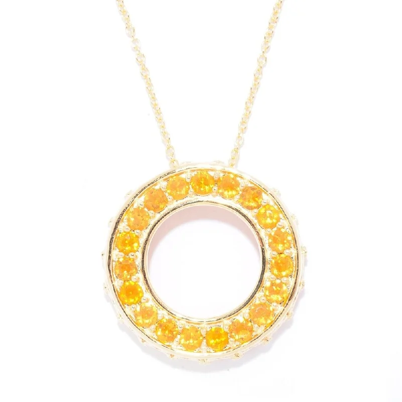 Oval shape necklaces-Exotic Fire Opal Circle of Life Necklace