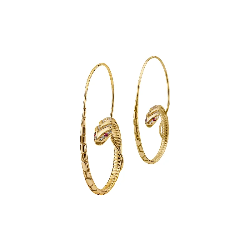 Silk tassel earrings-The Snake Hoop Earrings