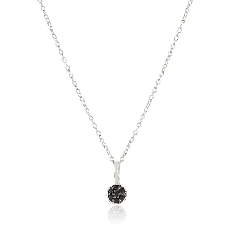 Cosmic charm necklaces-Sterling Silver Black Spinel Petite Pendant Necklace, 18"