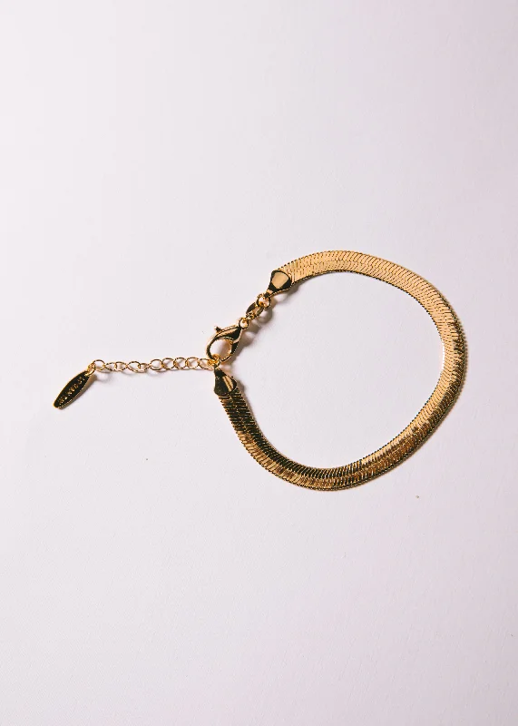 Rustic lock bangles-Herringbone Chain Bracelet