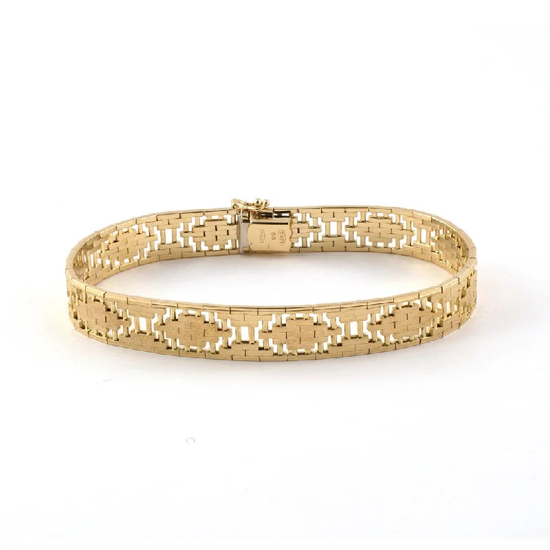 Dusk gothic bangles-Italian Textured Gold Bracelet