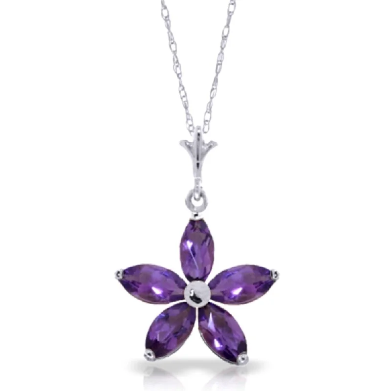 Half moon necklaces-1.4 CTW 14K Solid White Gold I Summon You Amethyst Necklace