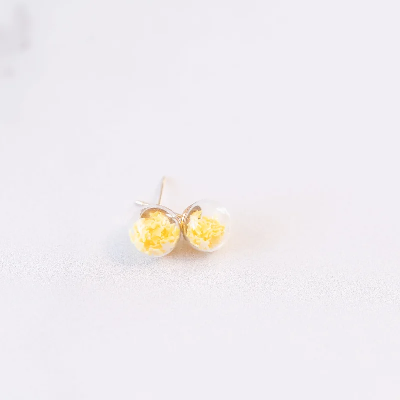 Agate drop earrings-Yellow | Mini Star Confetti Stud Earrings