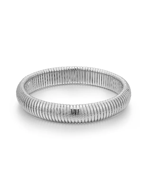 Surf theme bangles-Flex Snake Chain Bracelet- Silver