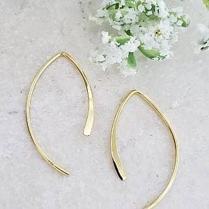 Vintage flair earrings-Gold Open Wishbone Earrings