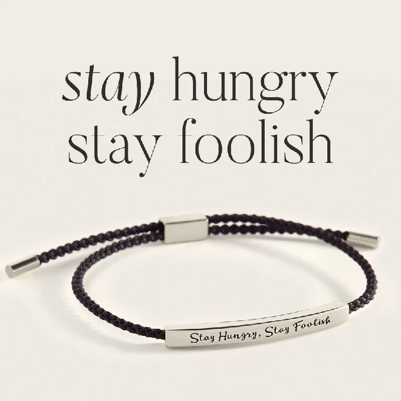 Rustic lock bangles-Stay Hungry, Stay Foolish Inspire Bracelet