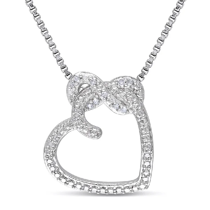 Wide chain necklaces-Miadora Sterling Silver and Diamond Accent Infinity Heart Necklace