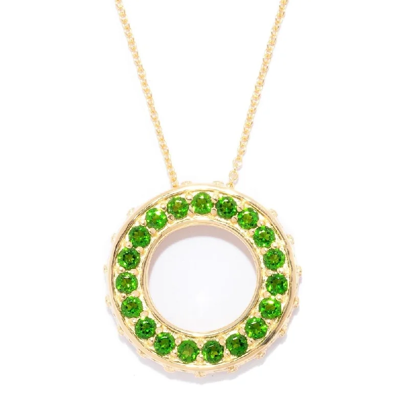 Cosmic charm necklaces-Exotic Chrome Diopside Circle of Life Necklace