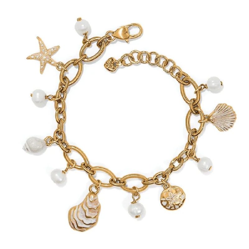 Oval gem bangles-Sunset Cove Pearl Charm Bracelet