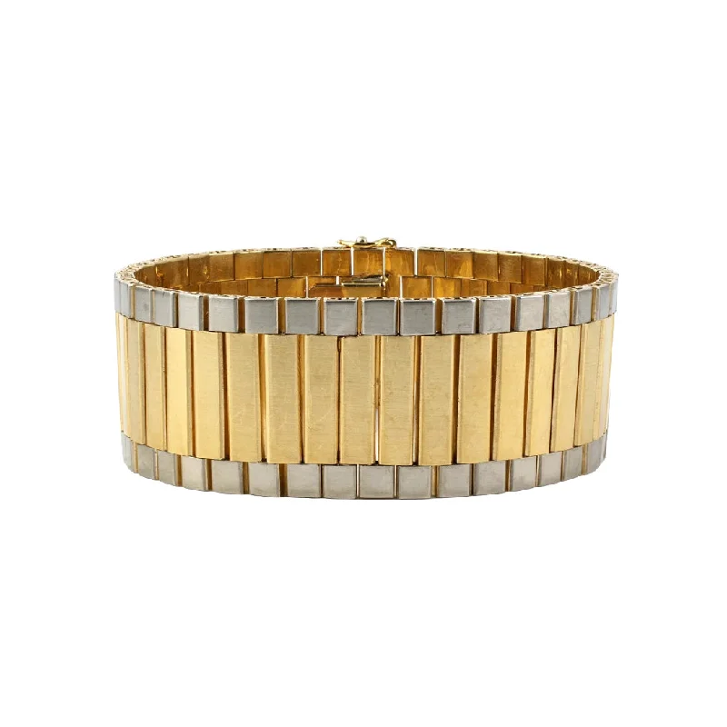 Flat knot bangles-Gold French Brick Bracelet