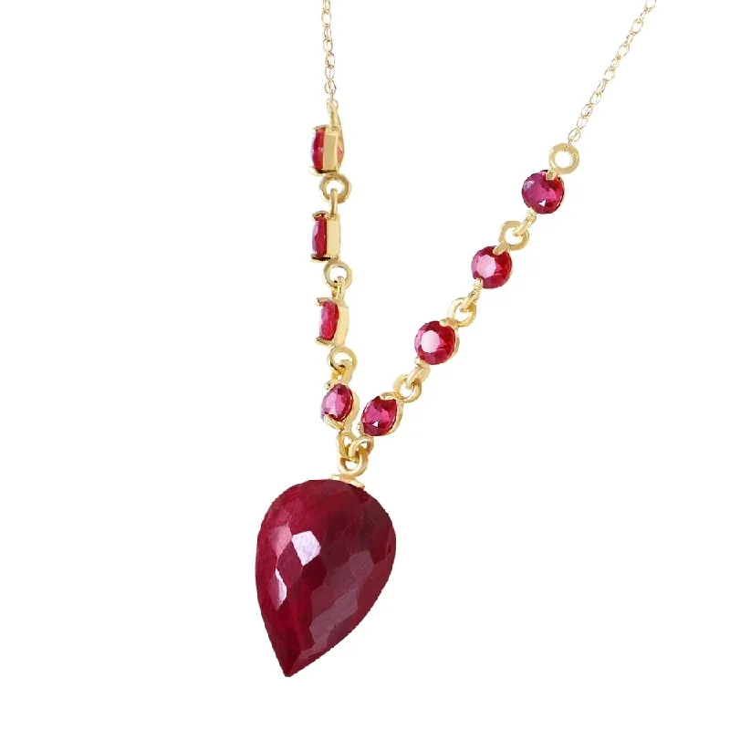 Vine braid necklaces-14 Carat 14K Solid Gold Amethystrican Sonnet Ruby Necklace