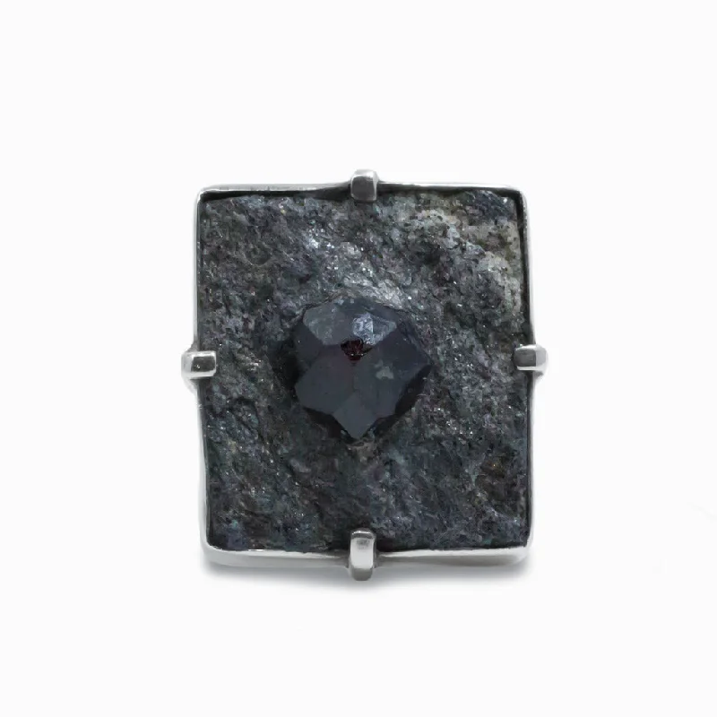 Garnet In Schist Ring