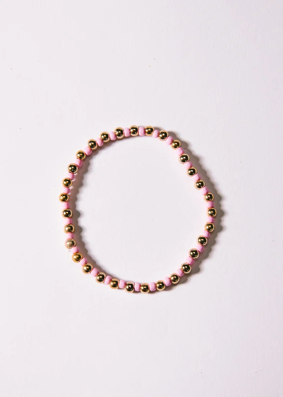 Open frame bangles-Pink Gold Ball Bracelet