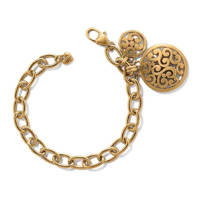 Petal carved bangles-Contempo Medallion Link Bracelet