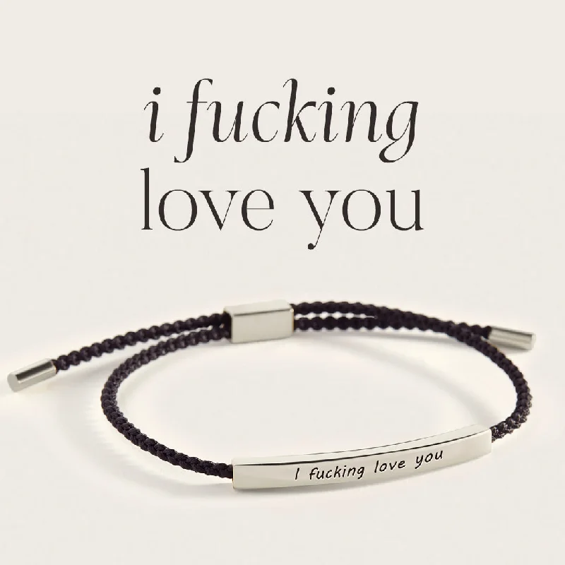 Swirl shape bangles-I Fucking Love You Inspire Bracelet