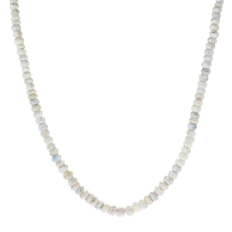 Luxe diamond necklaces-Sterling Silver 18" White Sapphire Beaded Necklace