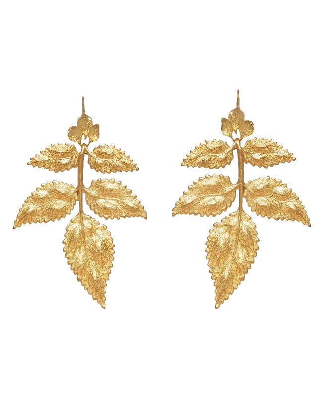 Topaz earrings-Golden Leaf Earrings