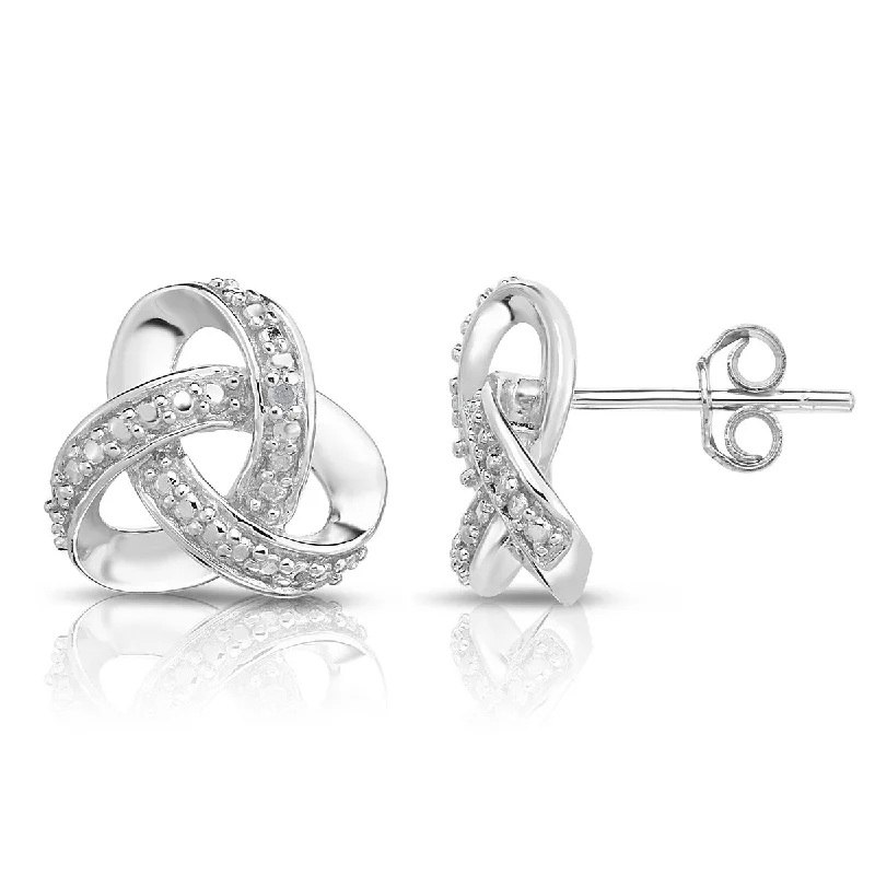 Twine bead earrings-Diamond Love Knot Earrings