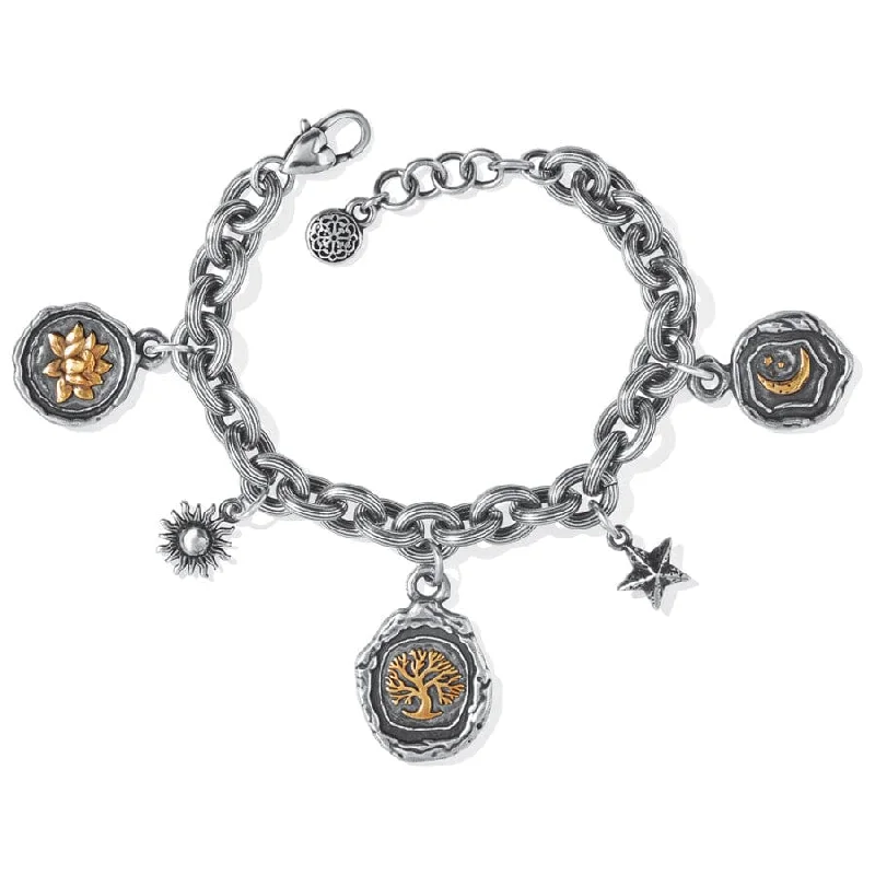 Wide cuff bangles-Ferrara Virtue Charm Bracelet