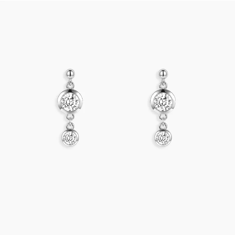 Flat badge earrings-Double Moissanite Thick Hoop Earrings