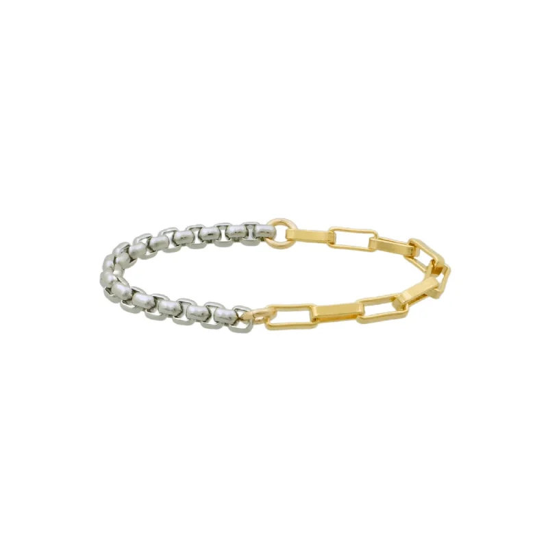 Ring - Half Elements Chain Mixed Metals Stainless and 14K Gold-filled Ring WBJ