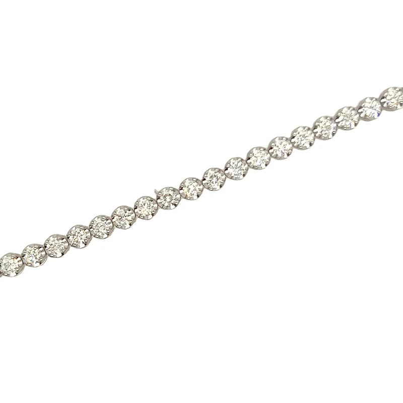 Pure link bangles-14K White Gold Diamond Tennis Bracelet - 4.86cw