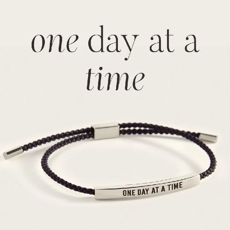 Stretch cord bangles-One Day At A Time Inspire Bracelet