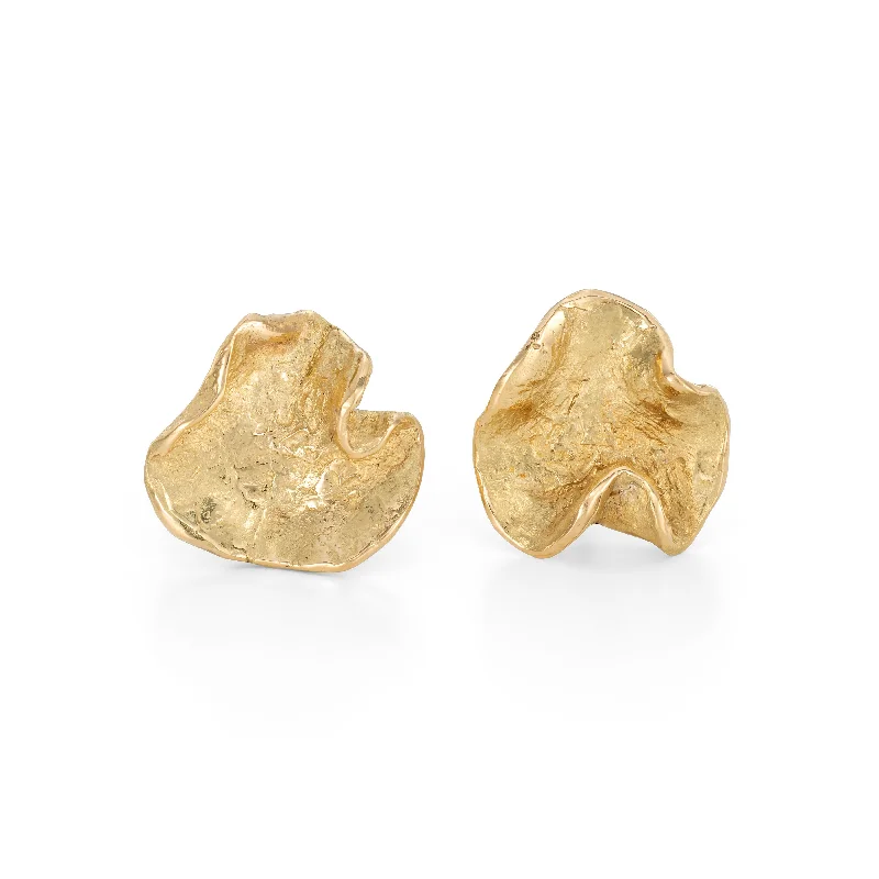 Radiant pearl earrings-Wave Studs 18ct Gold