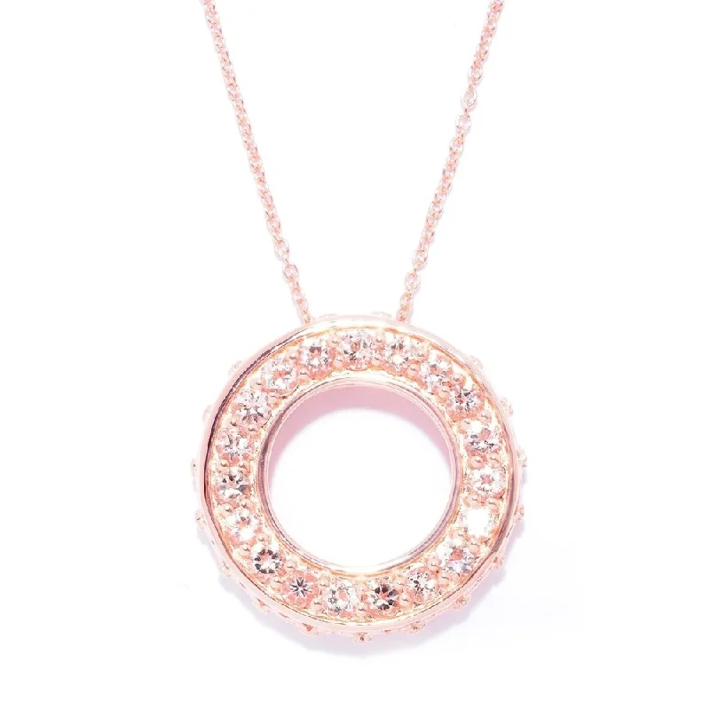 Antique bronze necklaces-Exotic Morganite Circle of Life Necklace