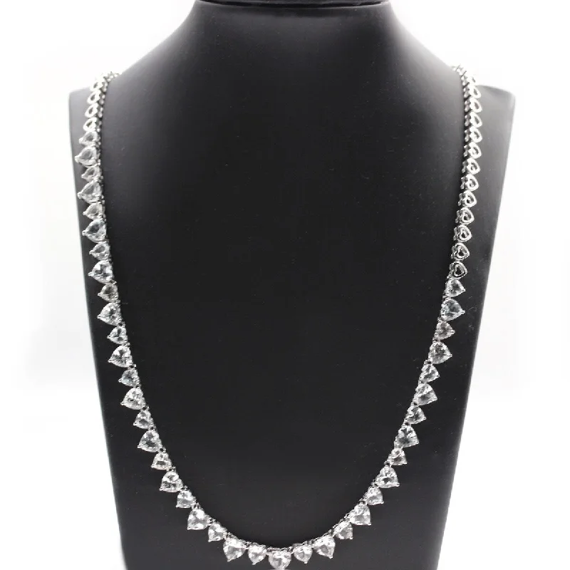 Chic art necklaces-925 Sterling Silver White Topaz Necklace