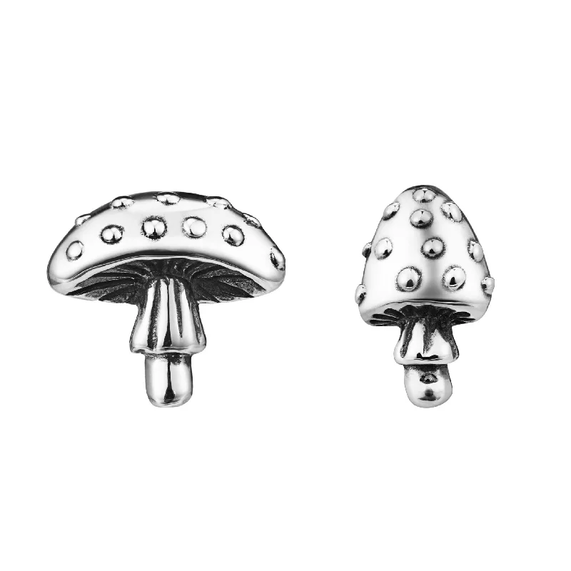 Smooth drop earrings-FUNGI - Sterling Silver Studs