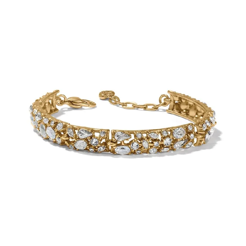 Textured metal bangles-One Love Golden Link Bracelet