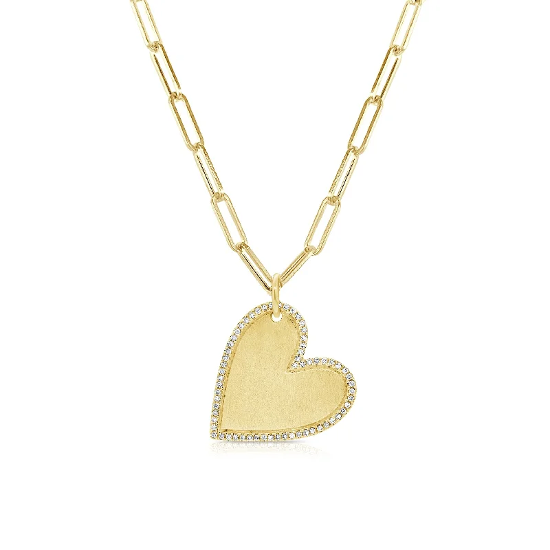 Braided link necklaces-Joelle Diamond Heart Necklace 1/5 CTW 14K Yellow Gold 16-inch