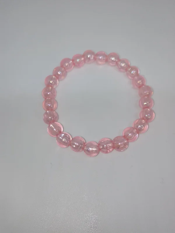 Glossy cuff bangles-iridescent pink bracelet