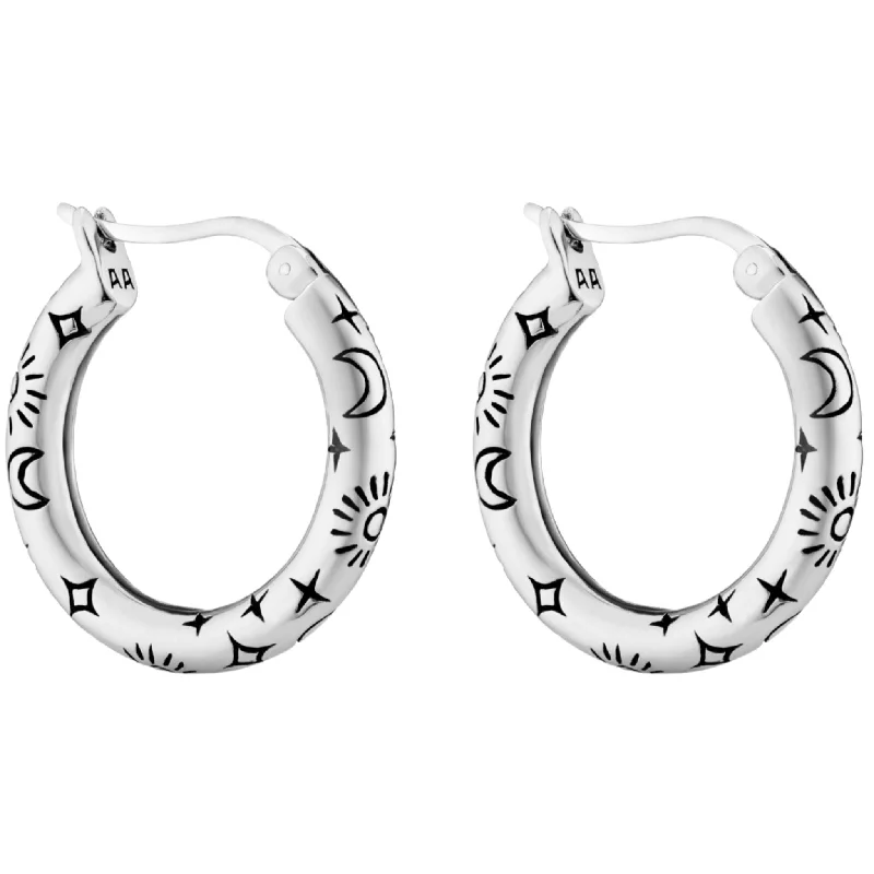 Oval dangle earrings-TWILIGHT - Sterling Silver Hoops