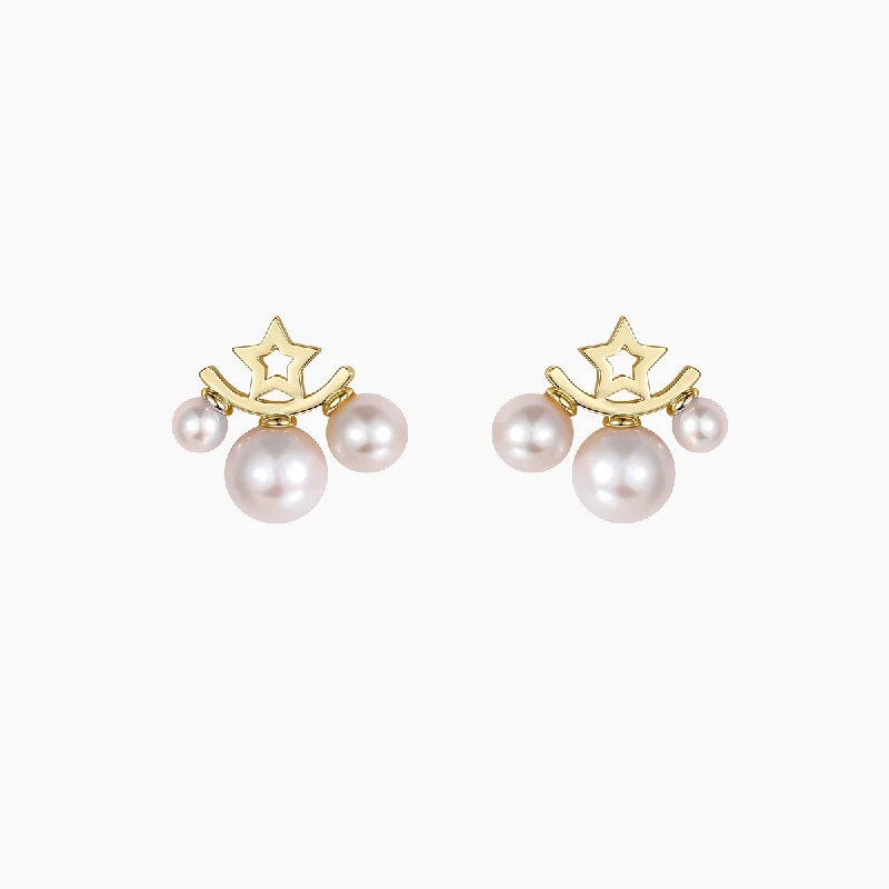 Sleek drop earrings-Star Fresh Pearl Earrings